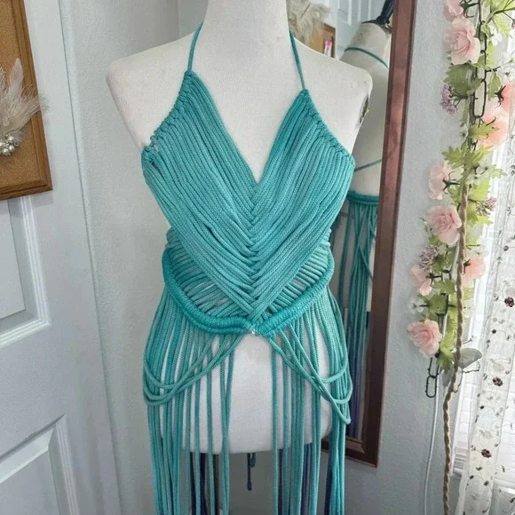 Handcrafted Ombré Macramé Bikini Coverup - Picture 5 of 5